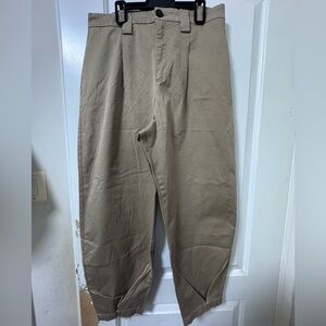 Zara Khaki Trousers with Button Detail